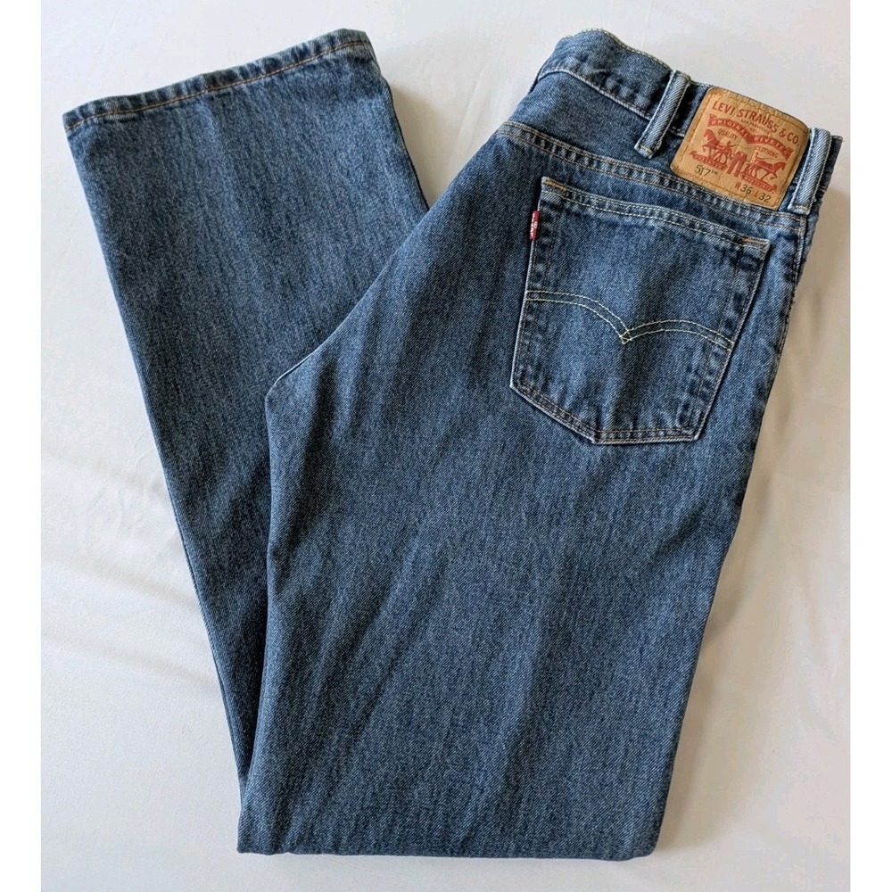 Levi's 517 Bootcut Jeans Mens 36x32 Dark Wash Denim Blue EUC